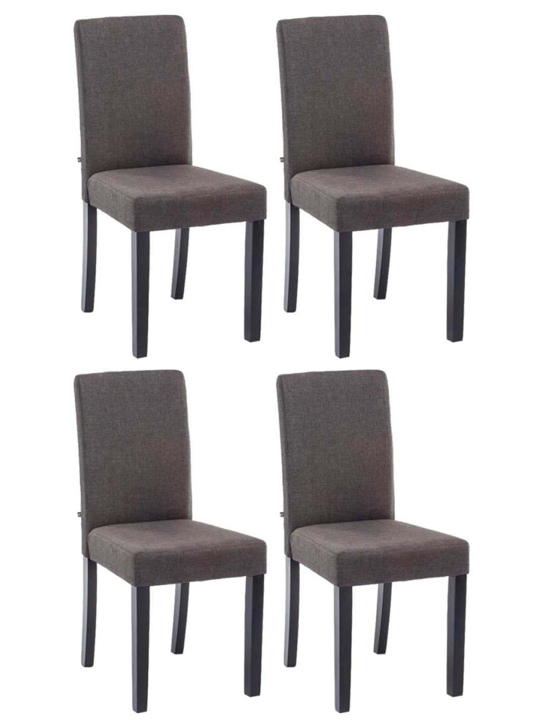 Sæt med 4 spisestuestole Ina stof, mørkegrå
