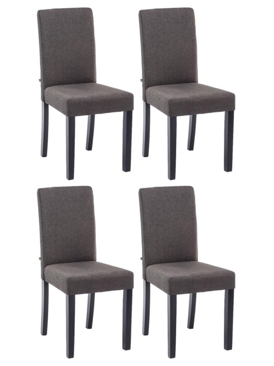 Sæt med 4 spisestuestole Ina stof, mørkegrå