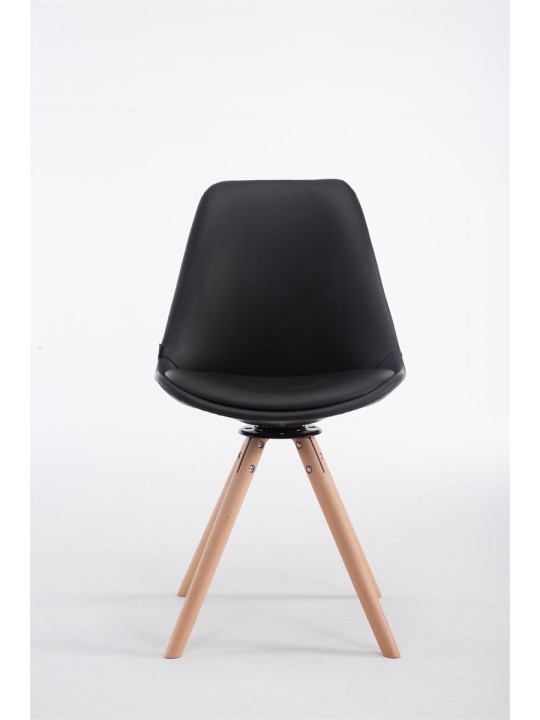 Calais Visitor Chair Roterbar Natura Rund, sort