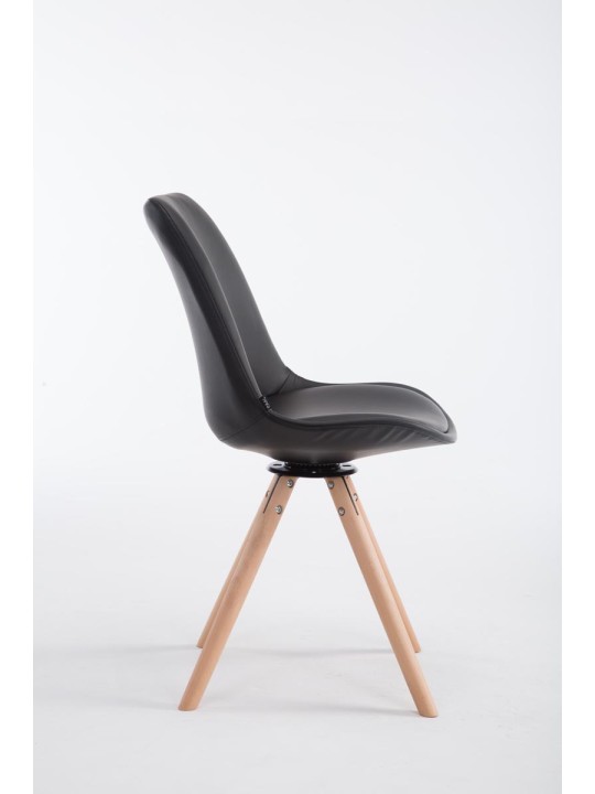 Calais Visitor Chair Roterbar Natura Rund, sort