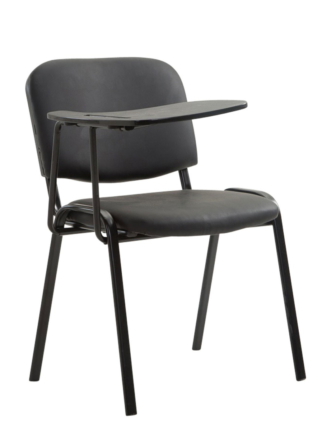 Ken stol med klapbord imiteret læder, sort