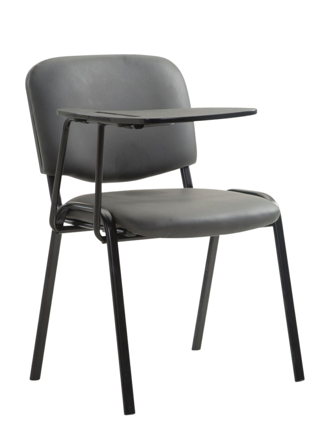 Ken stol med klapbord imiteret læder, grå
