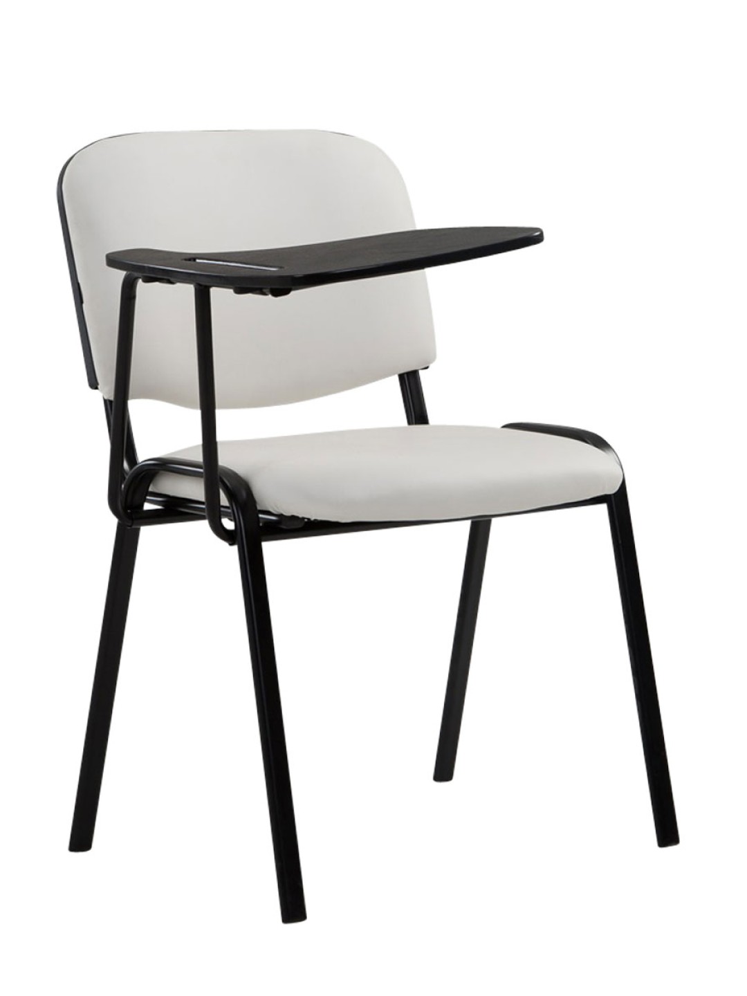 Ken stol med klapbord imiteret læder, hvid