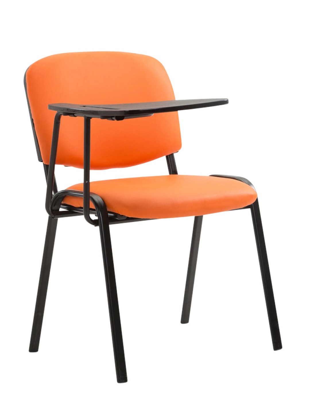 Ken stol med klapbord imiteret læder, orange