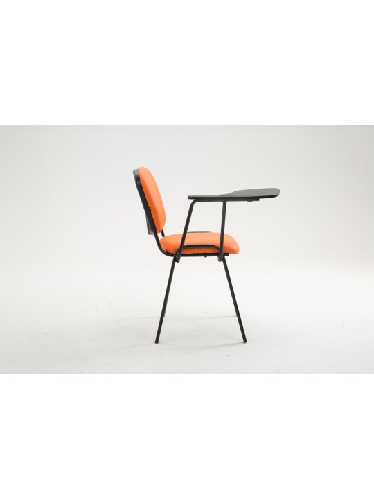 Ken stol med klapbord imiteret læder, orange