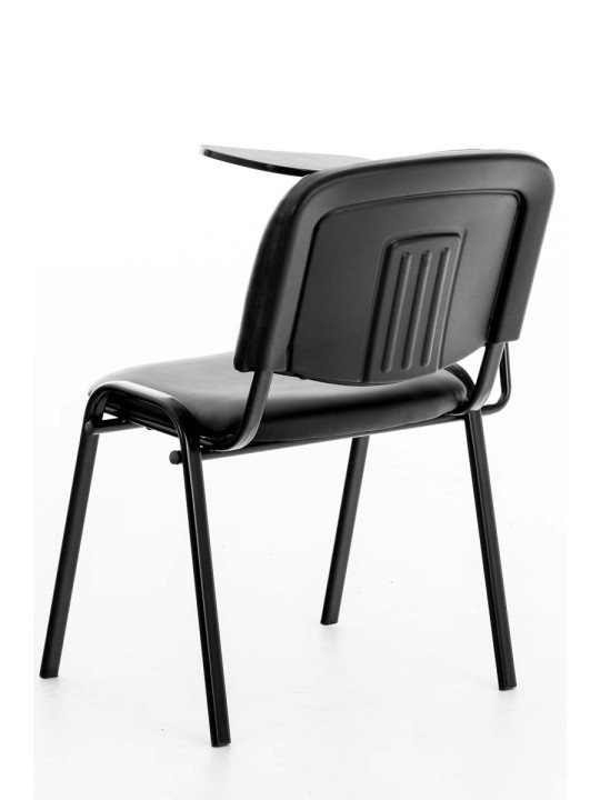 Ken stol med klapbord imiteret læder, grå