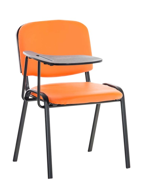 Ken stol med klapbord imiteret læder, orange