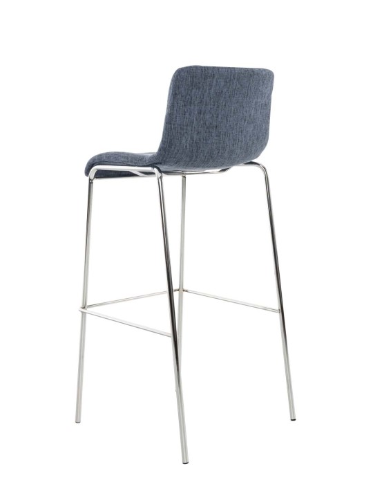 Barstol Hoover stof 4 fods stel krom, blå