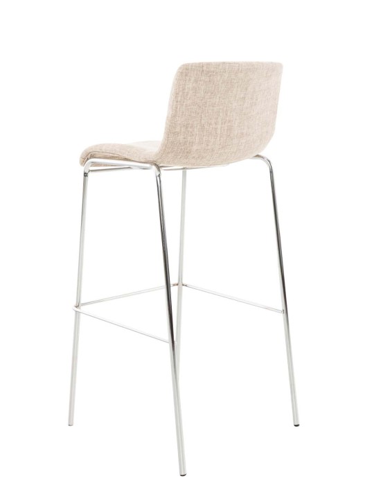 Barstol Hoover stof 4 fods stel krom, creme