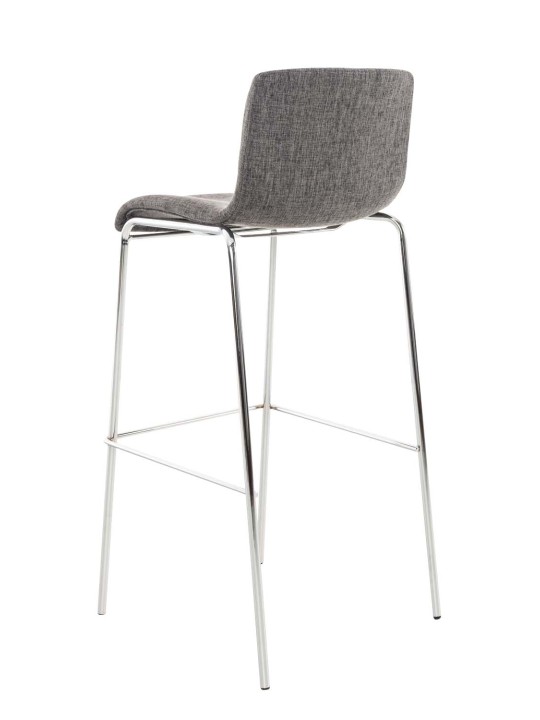 Barstol Hoover stof 4 fods stel krom, lysegrå