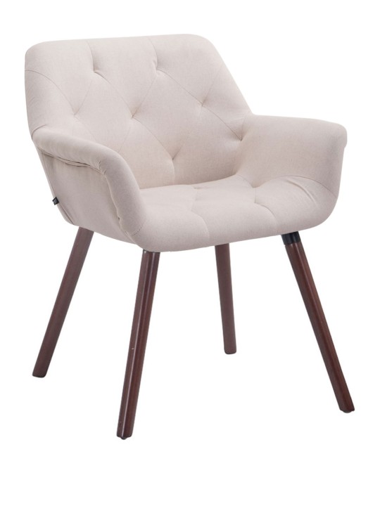 Besøgsstol Cassidy stof valnød, beige