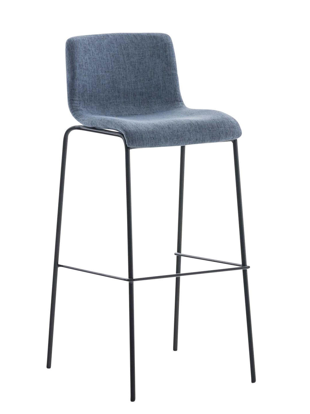 Barstol Hoover stof 4 fods stel, blå