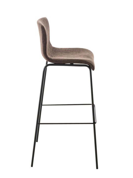 Sæt med 2 barstole Hoover stof 4 fods stel, brun