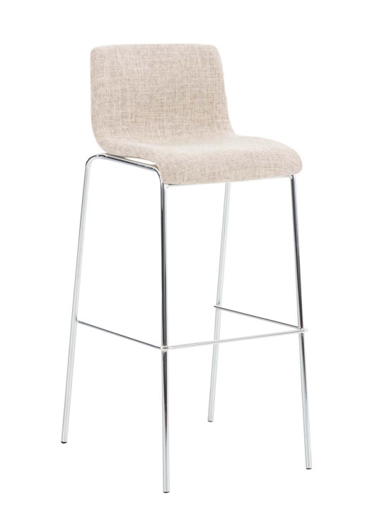 Sæt med 2 barstole Hoover stof 4 fods stel krom, creme