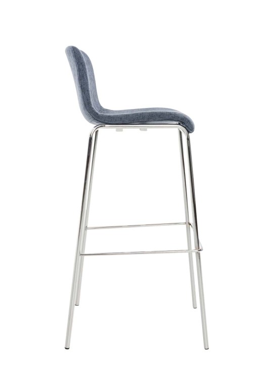 Sæt med 2 barstole Hoover stof 4 fods stel krom, blå