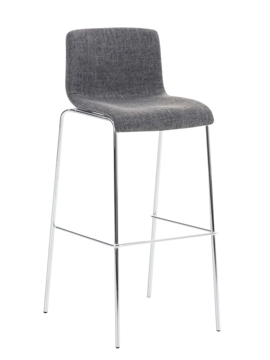 Sæt med 2 barstole Hoover stof 4 fods stel krom, lysegrå
