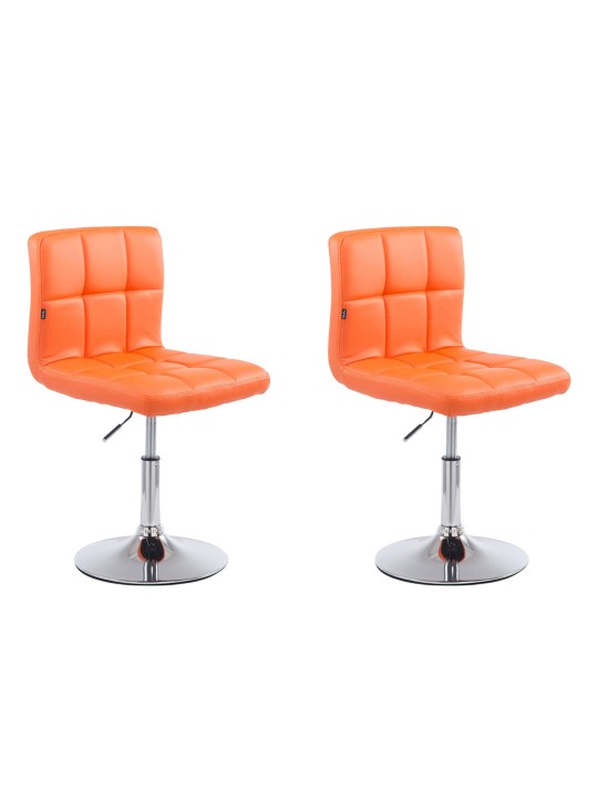 Sæt med 2 barstole Palma V2 imiteret læder, orange