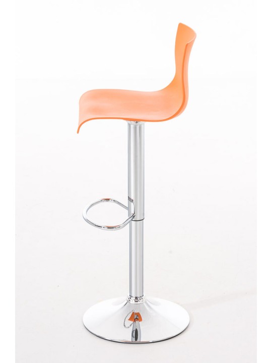 Sæt med 2 barstole Hoover plastik krom, orange Sæt med 2 barstole Hoover plastik krom, orange