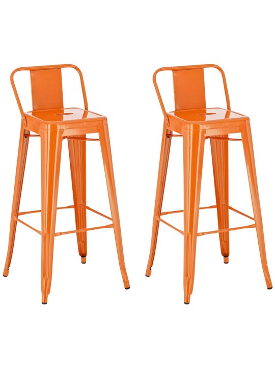 Sæt med 2 barstole Mason, orange