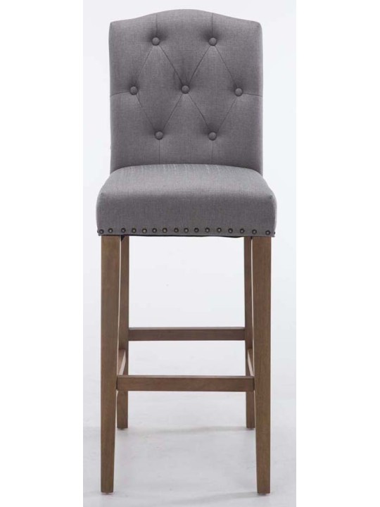 Sæt med 2 barstole Louise stof antique-light, lysegrå