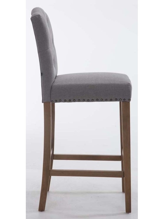 Sæt med 2 barstole Louise stof antique-light, lysegrå