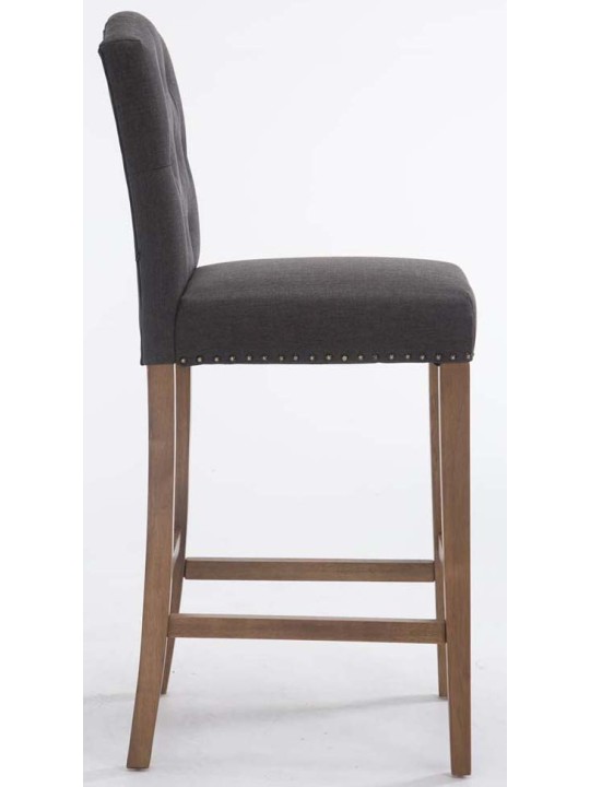 Sæt med 2 barstole Louise stof antique-light, mørkegrå