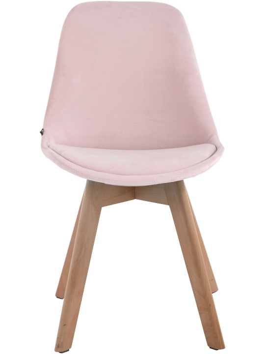 Besøgsstol Borneo V2 fløjl natur, pink Besøgsstol Borneo V2 fløjl natur, pink