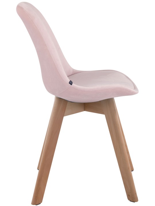 Besøgsstol Borneo V2 fløjl natur, pink Besøgsstol Borneo V2 fløjl natur, pink