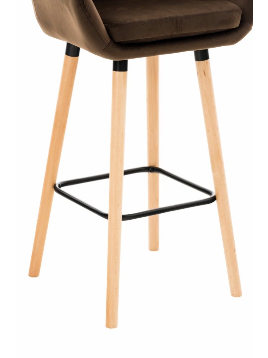 Sæt med 2 barstole Grant velvet, brun