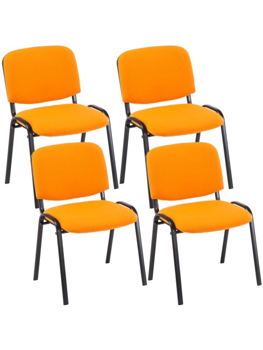 Sæt med 4 besøgsstole Ken stof, orange Sæt med 4 besøgsstole Ken stof, orange