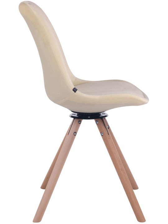 Spisestuestol Troyes fløjl rund natur, creme