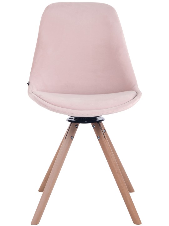 Spisestuestol Troyes fløjl rund natur, pink