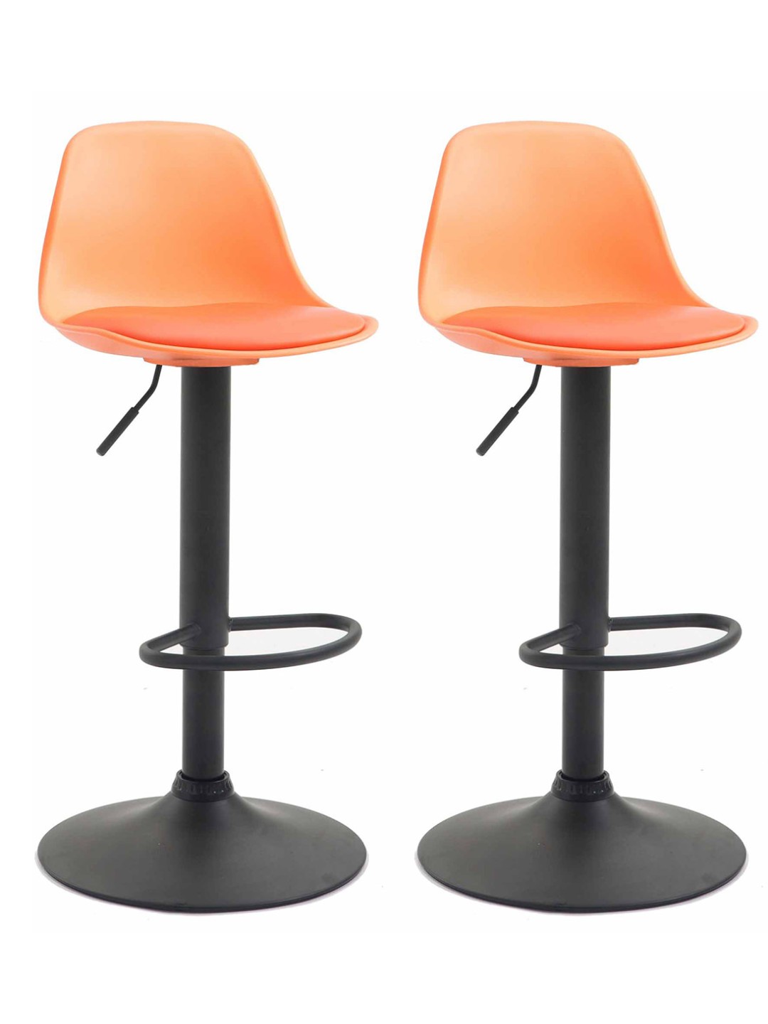 Sæt med 2 barstole Kiel plast, orange