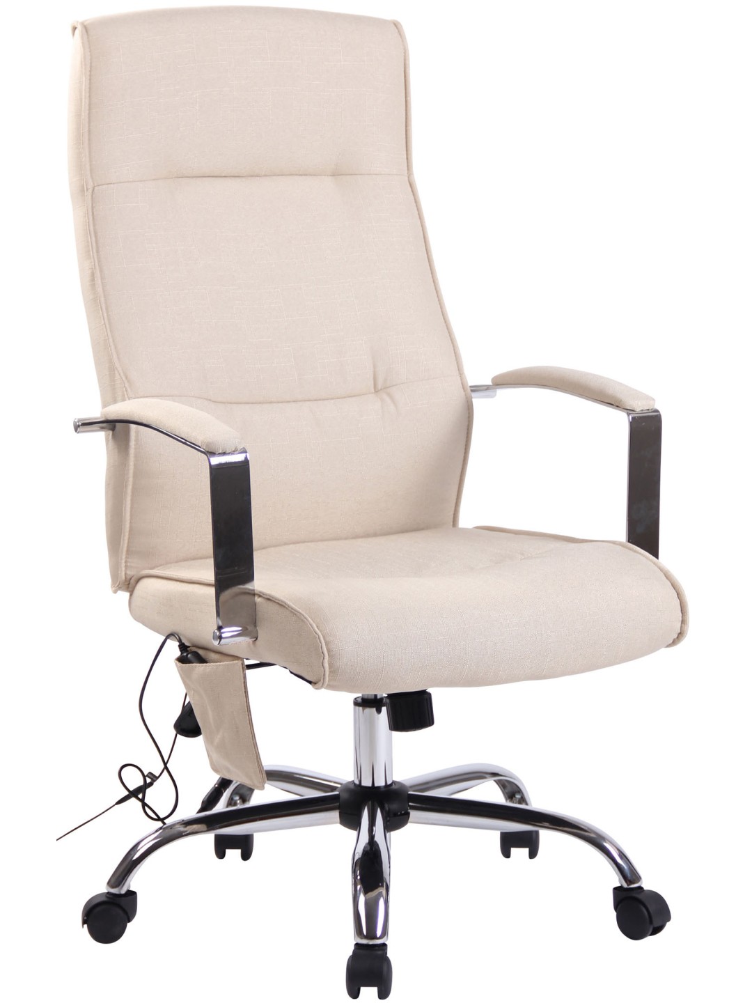 Kontorstol Portland stof med massagefunktion, creme
