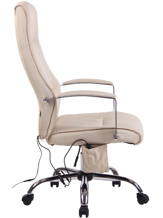 Kontorstol Portland stof med massagefunktion, creme