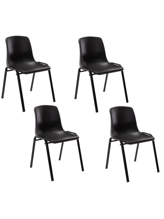 Sæt med 4 stabelstole Nowra plast, sort