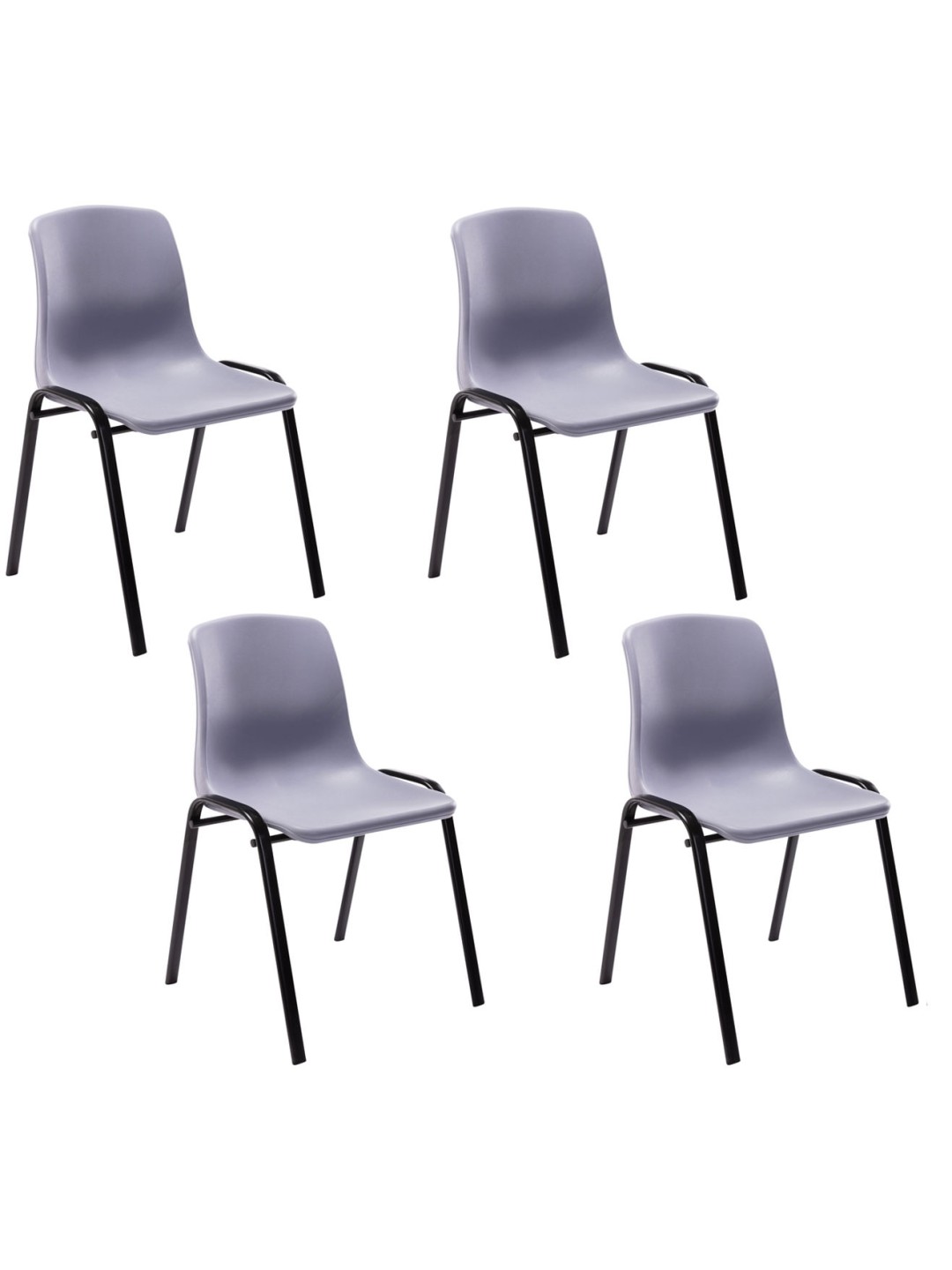 Sæt med 4 stabelstole Nowra plast, grå