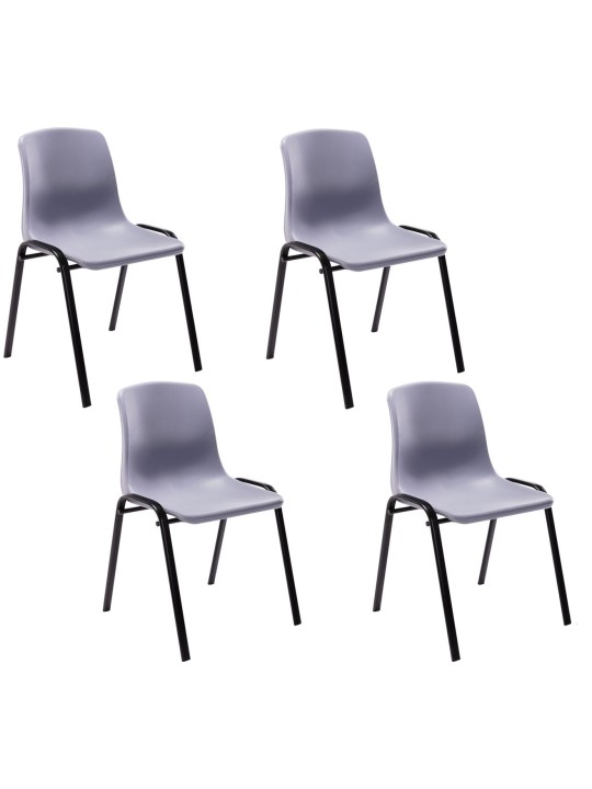 Sæt med 4 stabelstole Nowra plast, grå Sæt med 4 stabelstole Nowra plast, grå