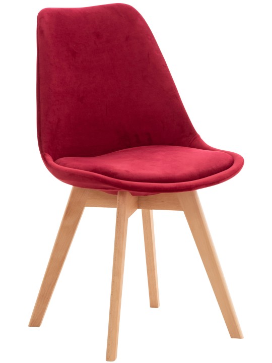 Stol Linares Velvet, rød