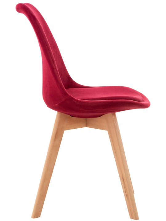 Stol Linares Velvet, rød