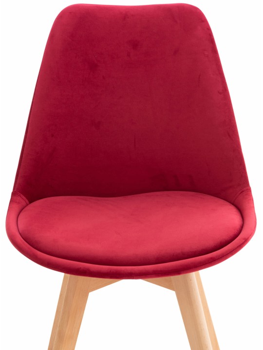 Stol Linares Velvet, rød