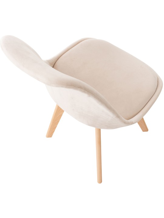 Sæt med 4 stole Linares fløjl, beige