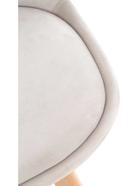Sæt med 4 stole Linares fløjl, lysegrå