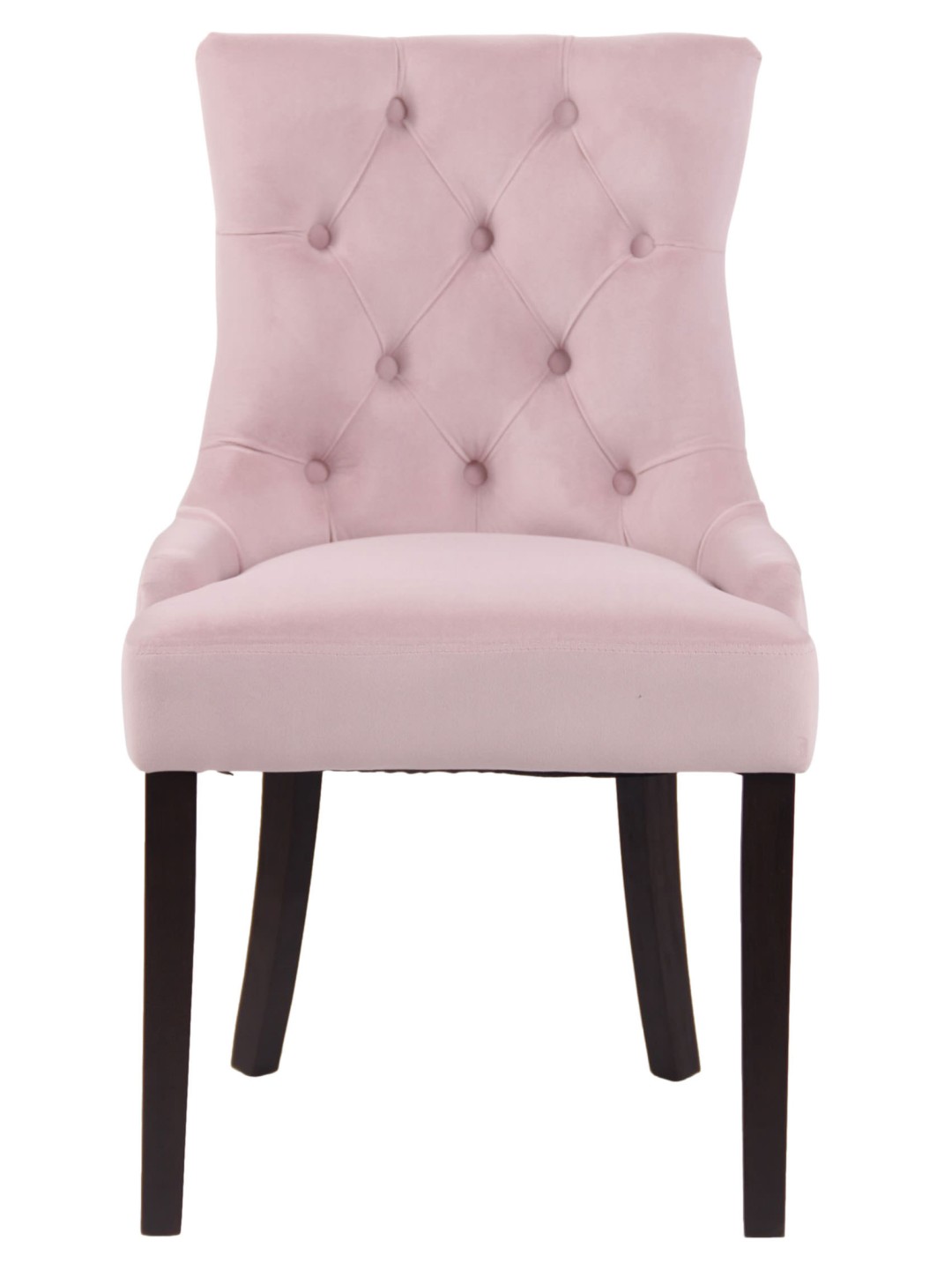 Sæt med 4 spisestuestole Aberdeen fløjl antik, pink