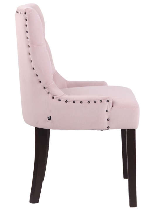 Sæt med 4 spisestuestole Aberdeen fløjl antik, pink