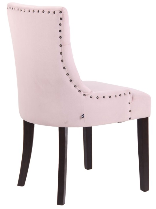 Sæt med 4 spisestuestole Aberdeen fløjl antik, pink