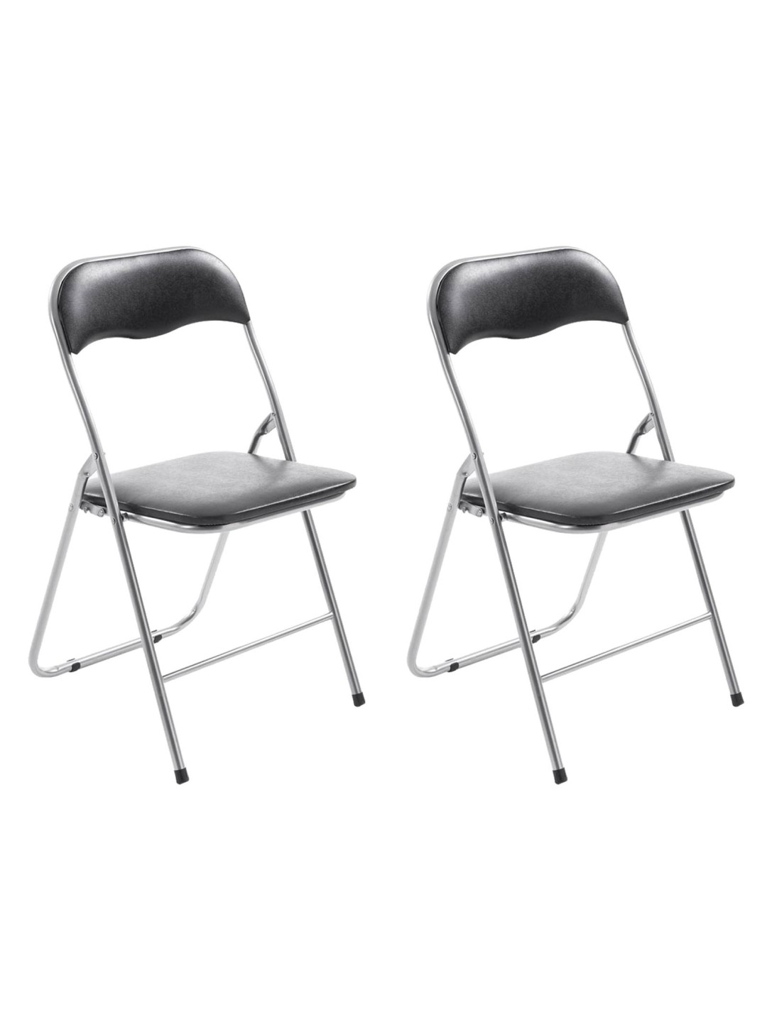 Sæt med 2 klapstole Felix, sort/sølv