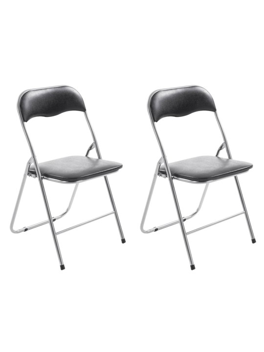 Sæt med 2 klapstole Felix, sort/sølv