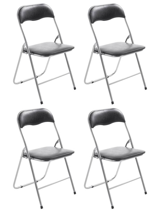 Sæt med 4 klapstole Felix, sort/sølv