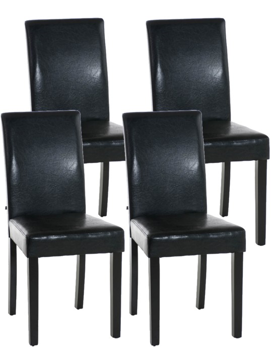 Sæt med 4 spisestuestole Ina, sort